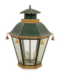 A Parcel Gilt Tôle Hall Lantern