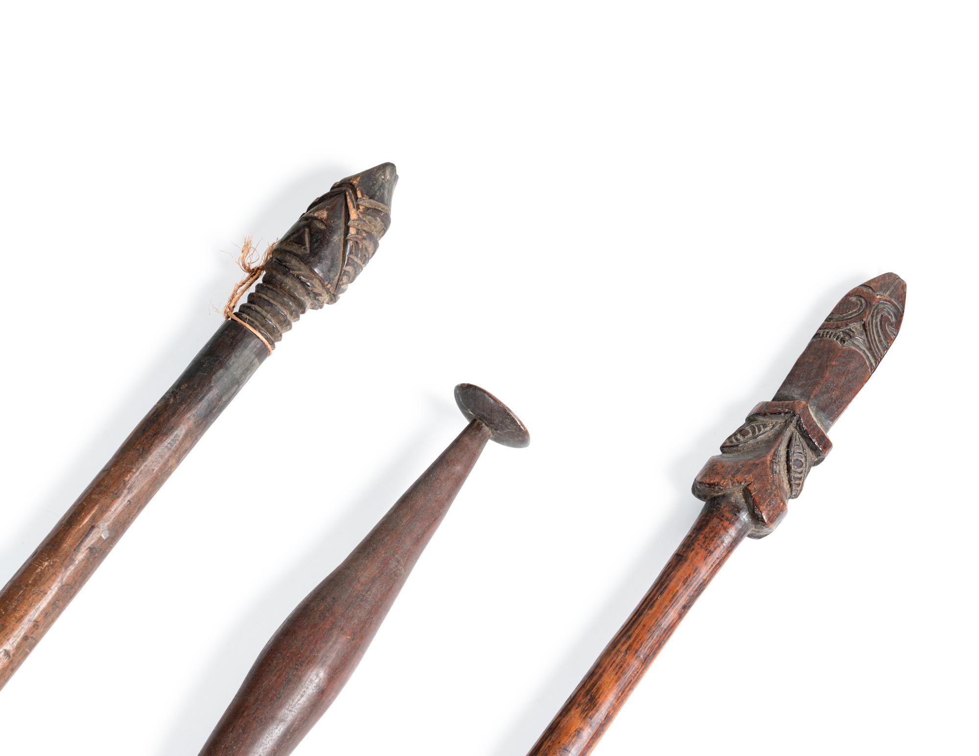 Three Polynesian and Aboriginal Wood Spears
