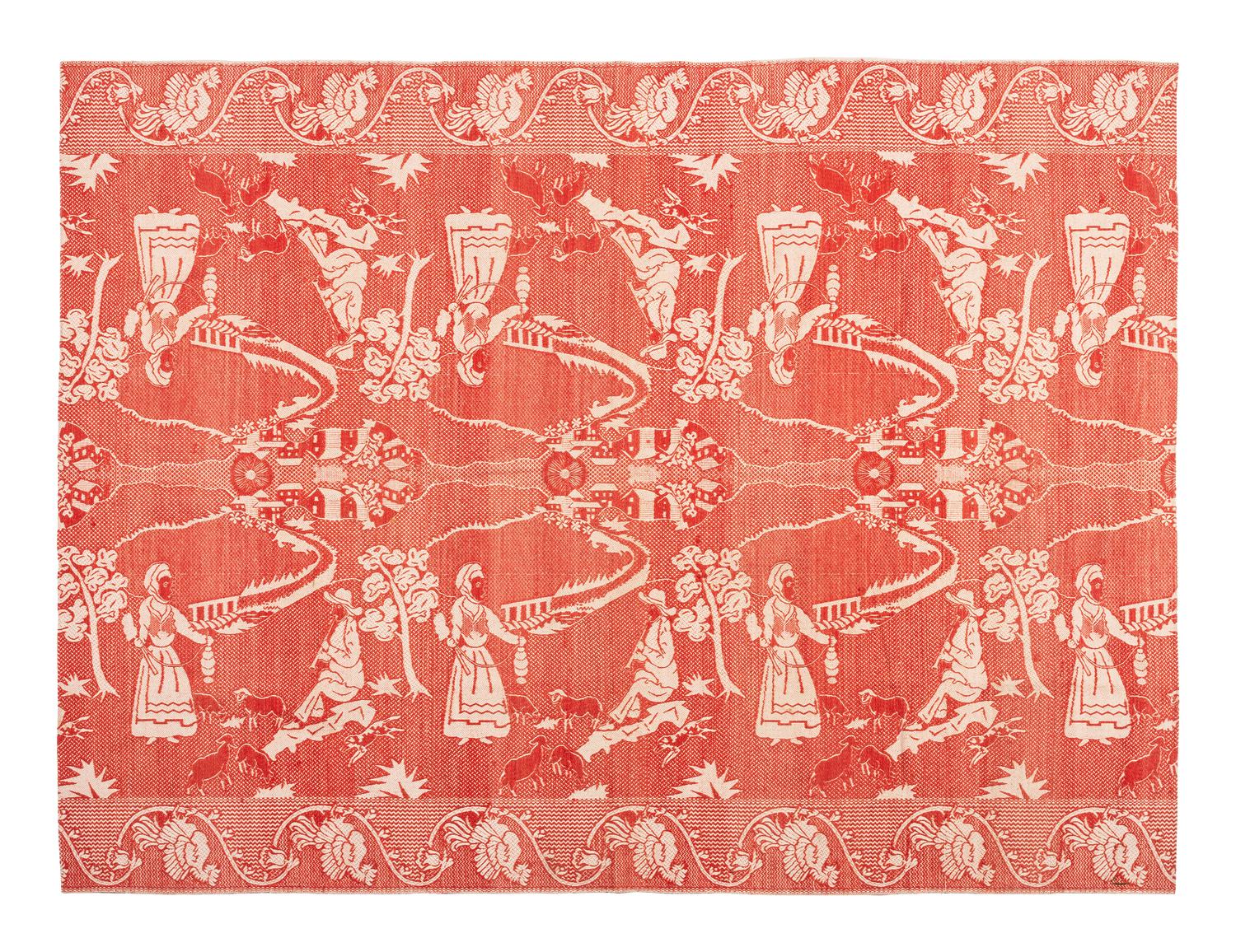 Three Jacquard Woven Coverlets