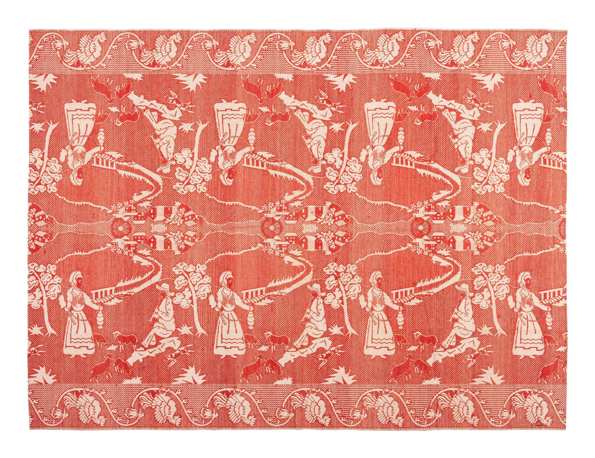 Three Jacquard Woven Coverlets