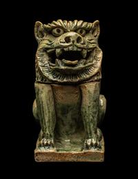 A Japanese Oribe Pottery Incense Burner