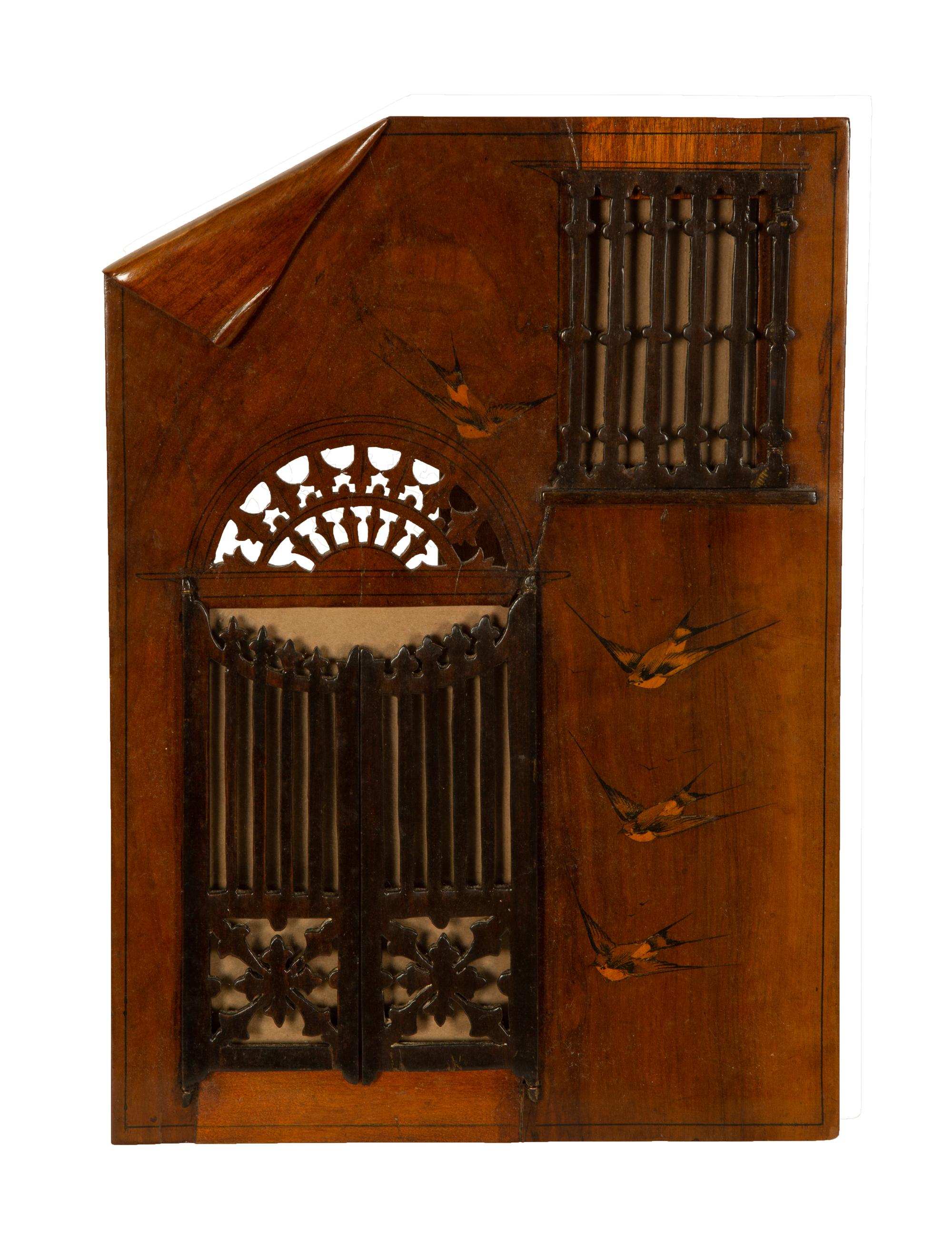 An Art Nouveau Intarsia Wood Peekaboo Frame