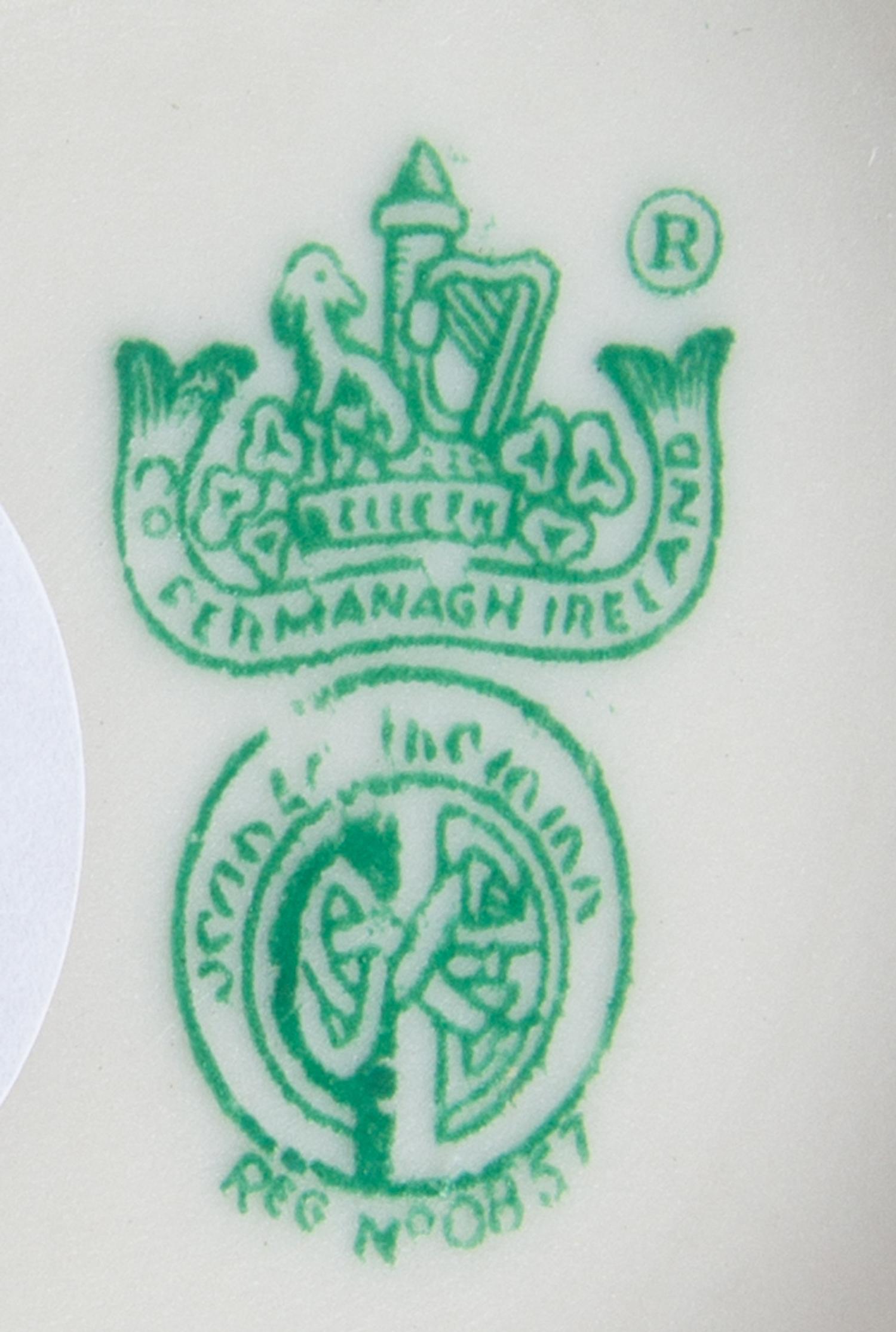 Five Belleek Articles Height of tallest 9 inches. — FIFTH GREEN MARK THROUGH SEVENTH GOLD MARK (1955-1993)
