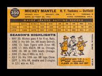 A 1960 Topps Mickey Mantle Baseball Card No. 350