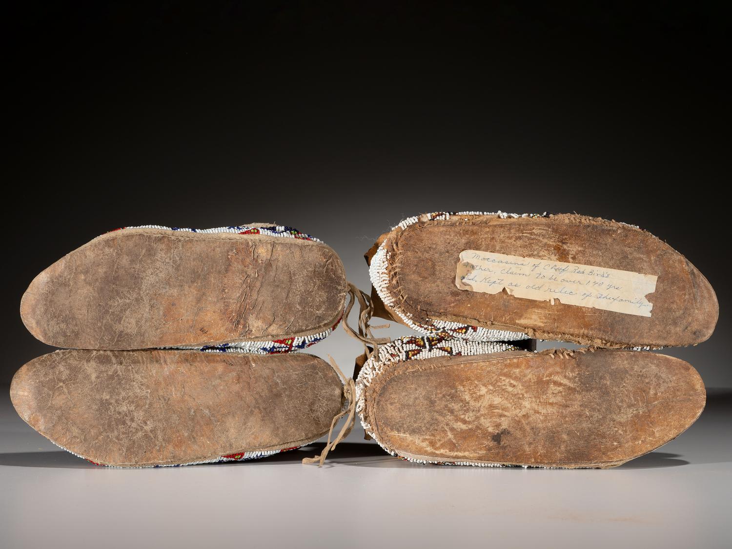 Northern Plains Beaded Hide Moccasins