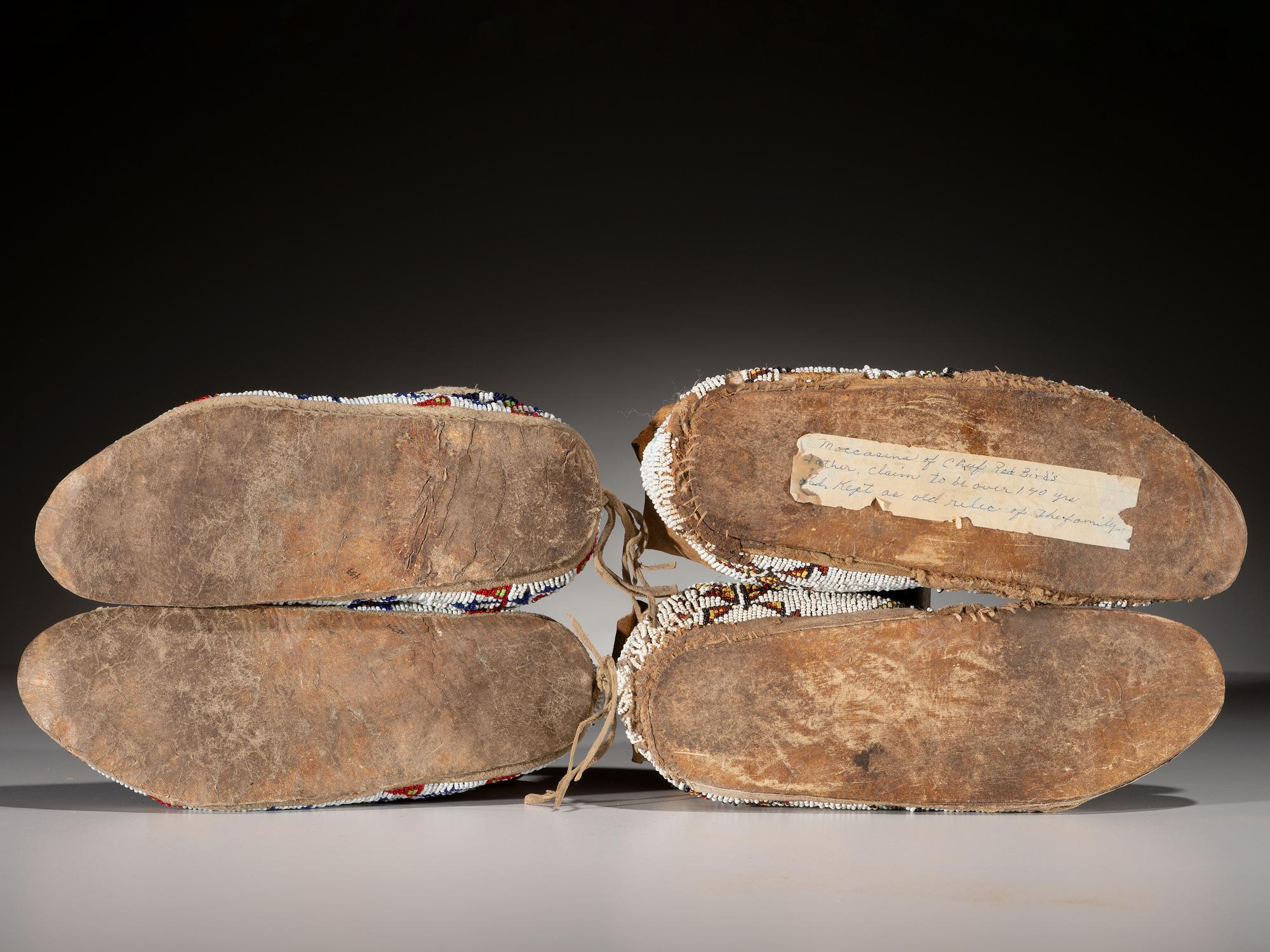 Northern Plains Beaded Hide Moccasins