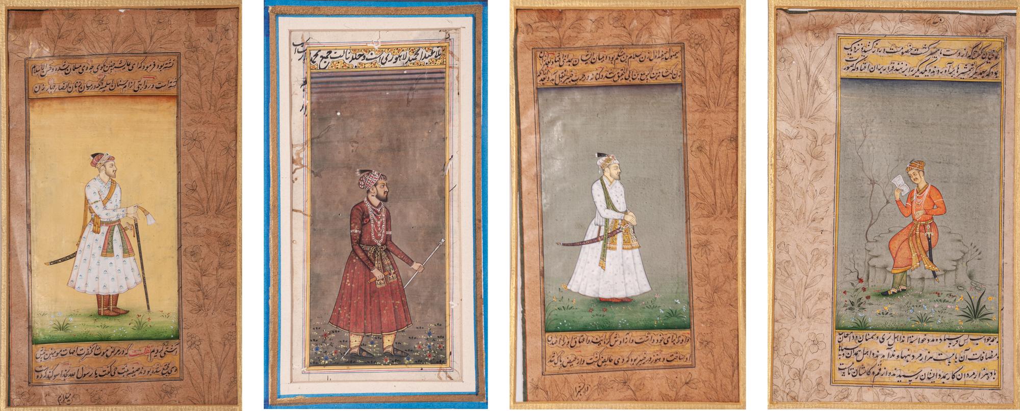 Four Islamic and Indian Miniatures Paintings