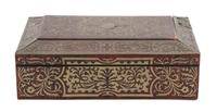 A Boulle Style Tortoiseshell and Bronze Overlay Covered Box Height 3 x width 9 inches. — 19TH CENTURY