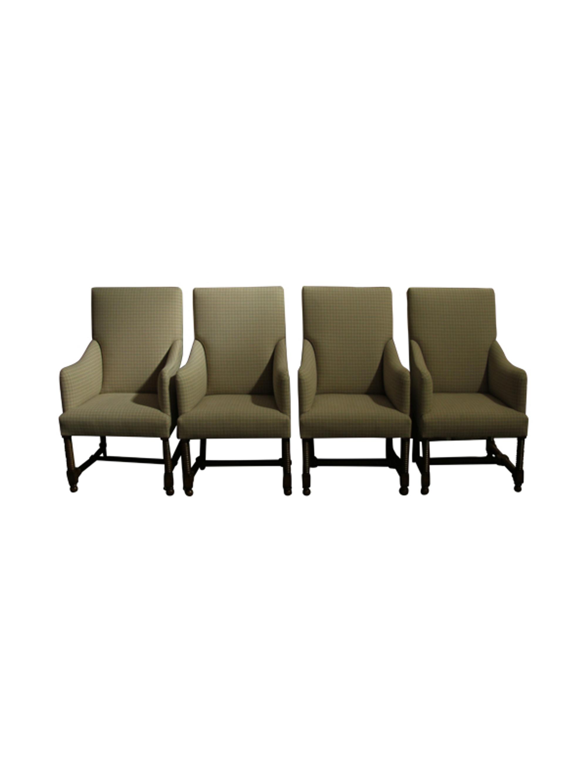 Four Upholstered Armchairs Height 42 inches.