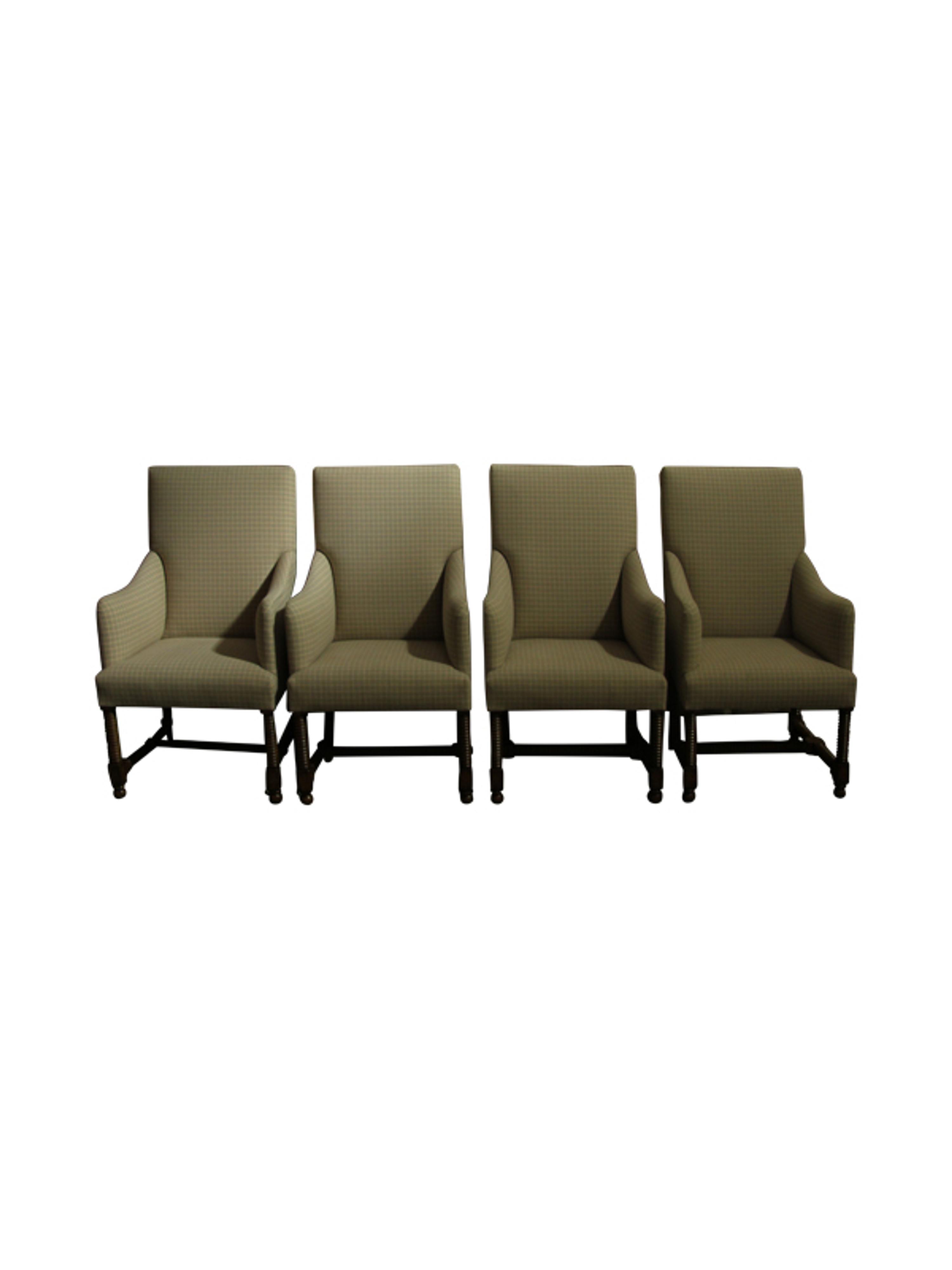 Four Upholstered Armchairs Height 42 inches.