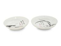 A Pair of Grisaille Enameled Porcelain Dishes