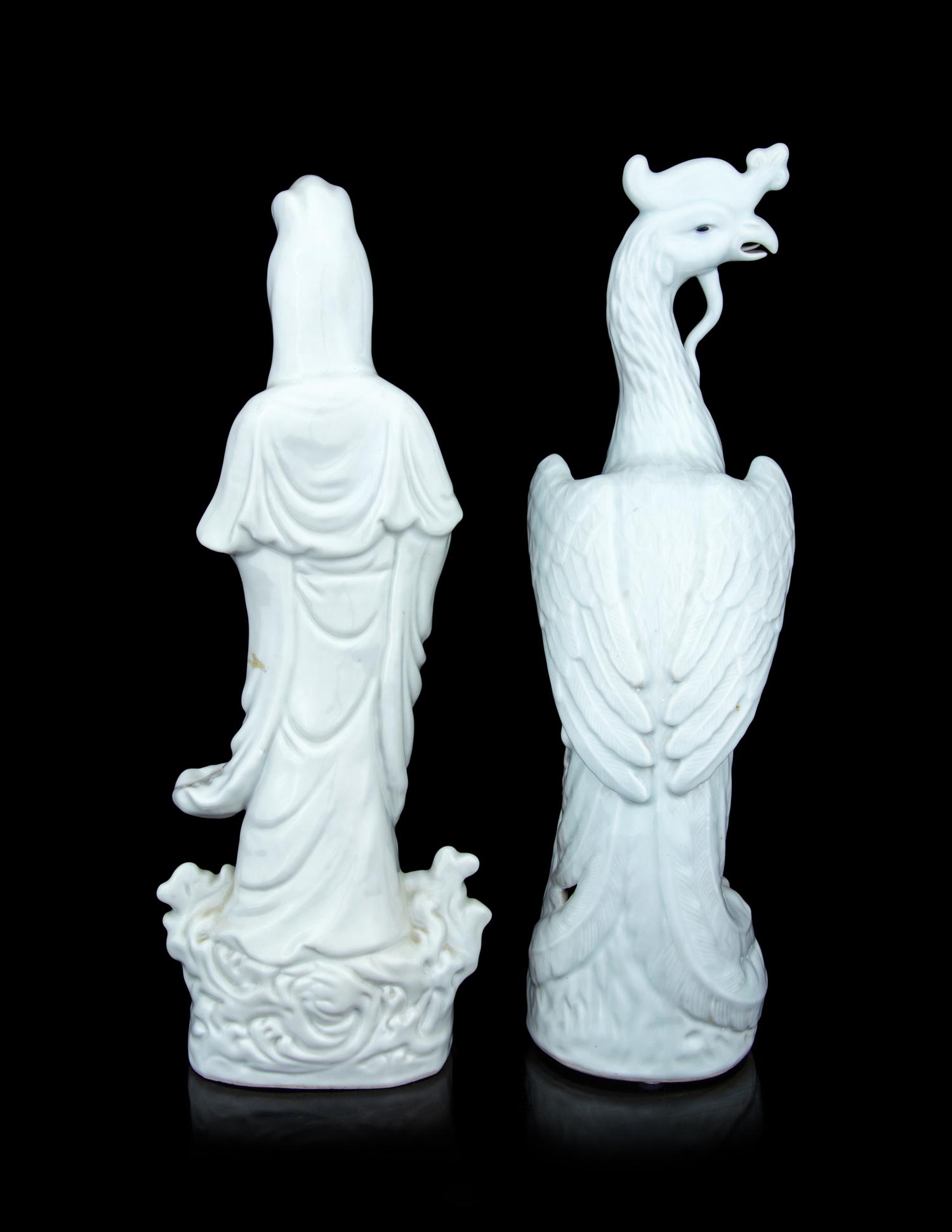 Two Chinese Blanc-de-Chine Porcelain Figures