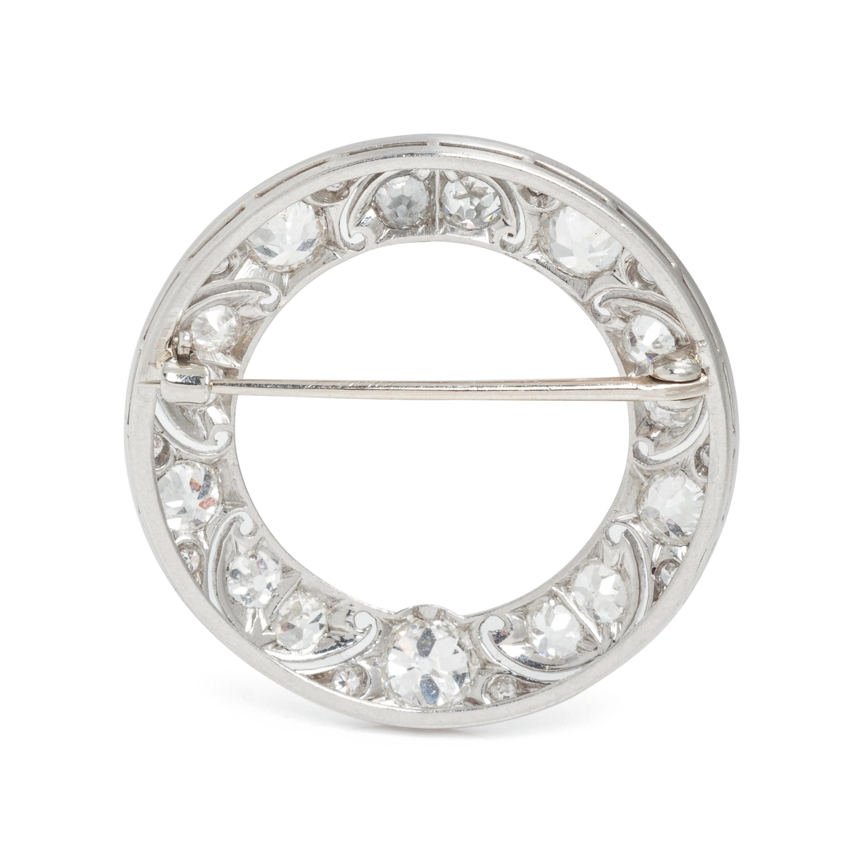 EDWARDIAN, DIAMOND CIRCLE BROOCH