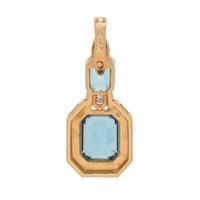 BLUE TOPAZ AND DIAMOND PENDANT
