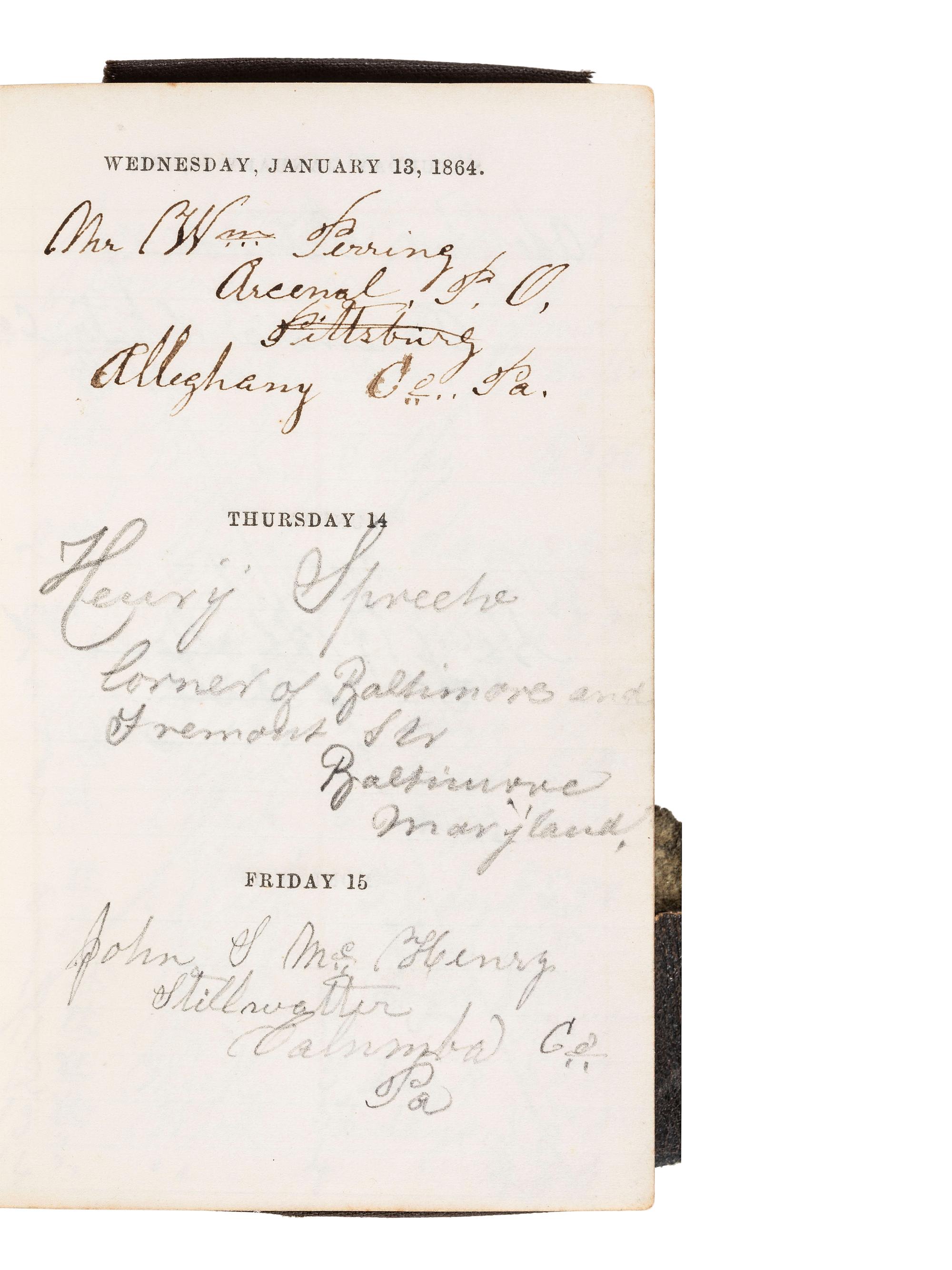 [CIVIL WAR]. 1864 diary of Private Joseph C. Foster, 148th New York Infantry, wounded at Battle of Chaffin's Farm.