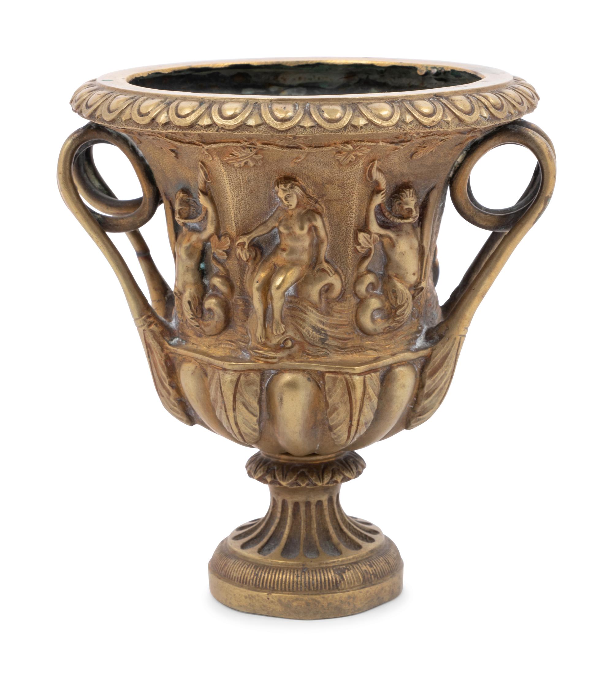 A Neoclassical Gilt Metal Urn