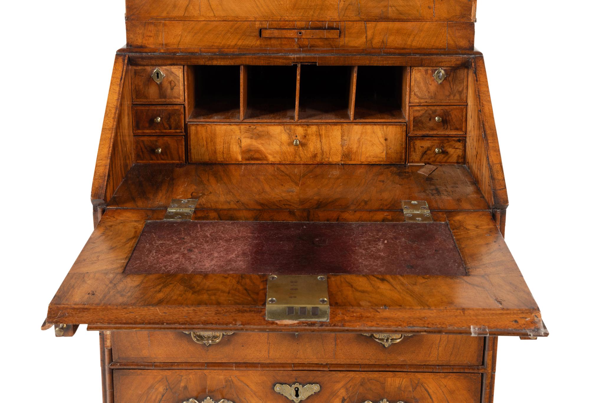 A George II Walnut Secretary Bookcase