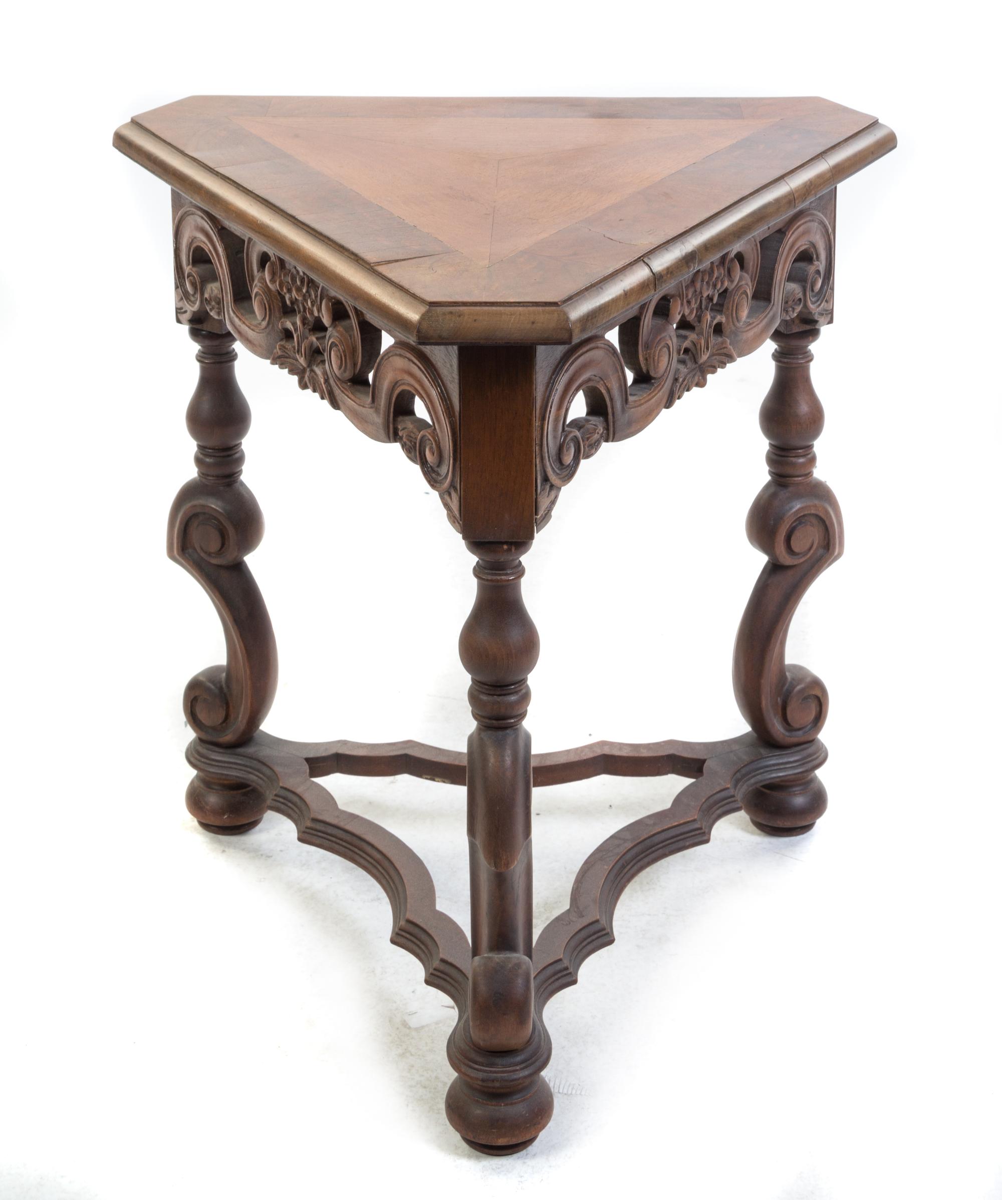A Jacobean Style Walnut Occasional Table Height 24 x width 23 x depth 20 inches. — EARLY TO MID 20TH CENTURY