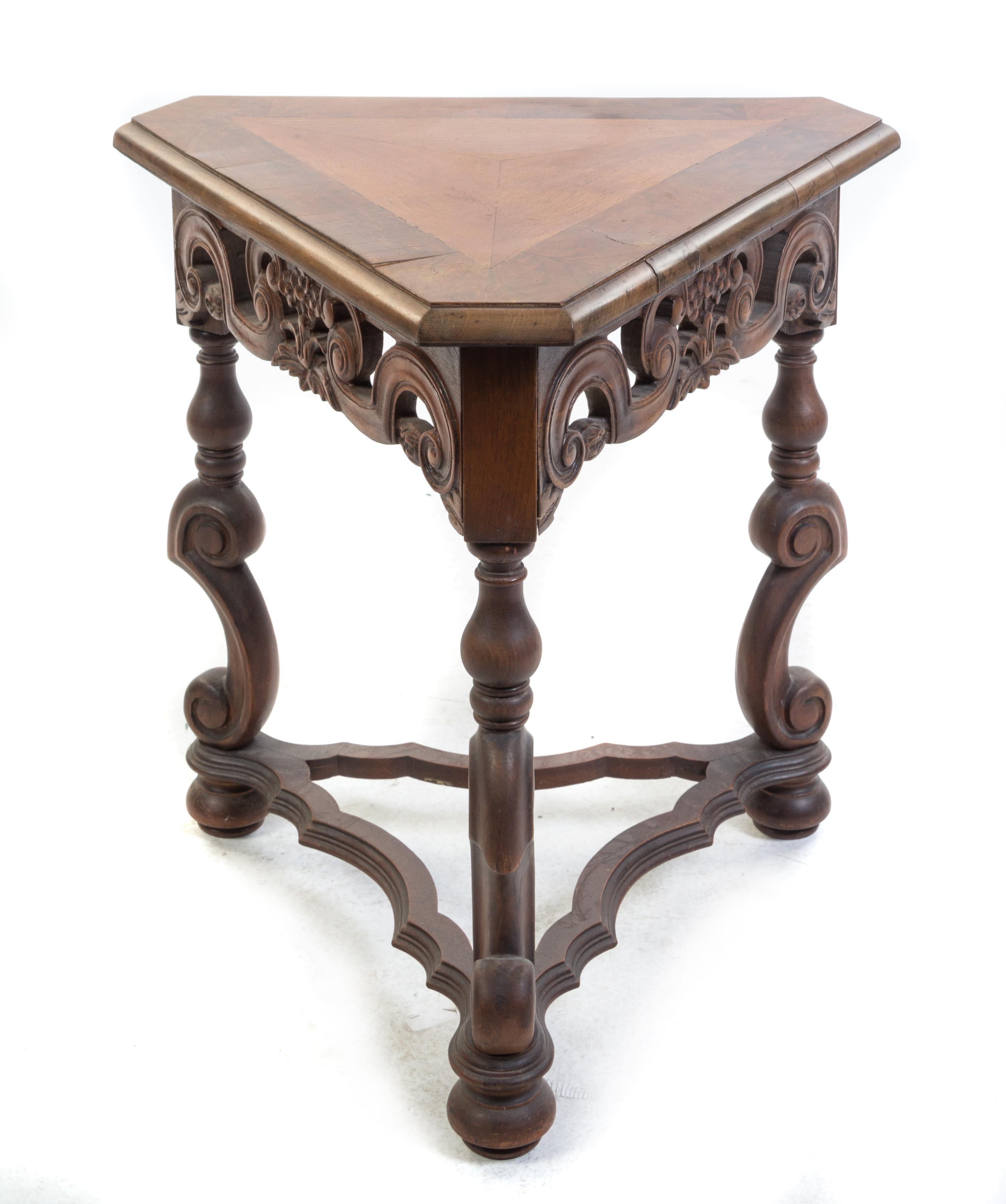 A Jacobean Style Walnut Occasional Table Height 24 x width 23 x depth 20 inches. — EARLY TO MID 20TH CENTURY