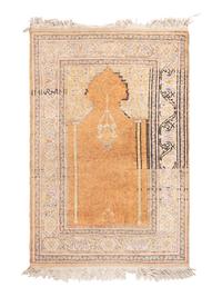 A Turkish Silk Prayer Rug