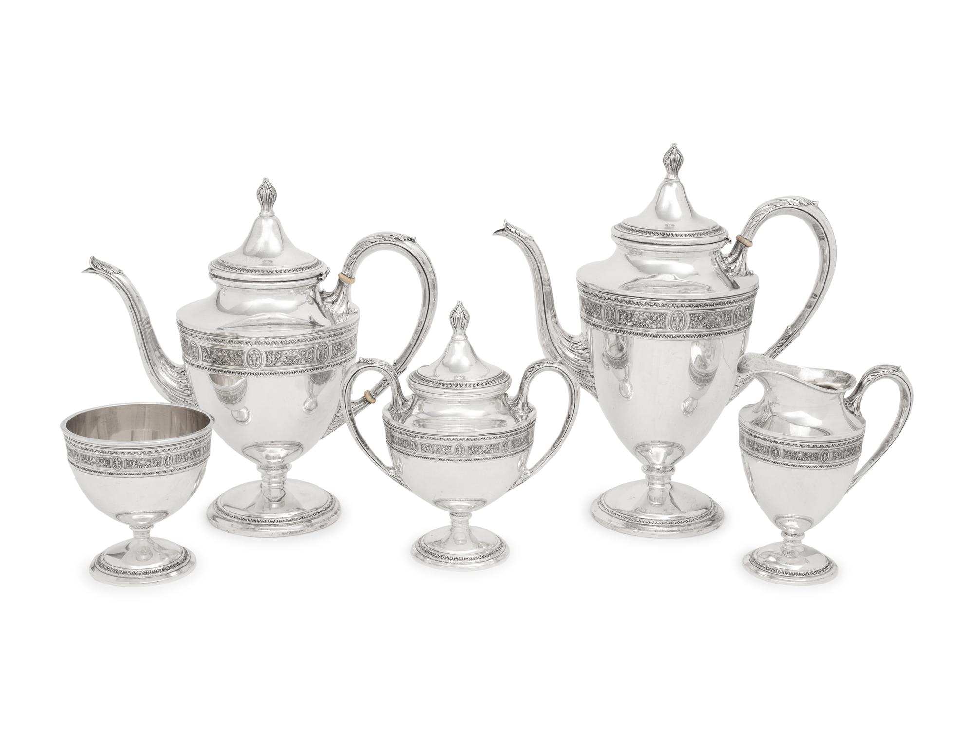 An American Silver Five-Piece Tea and Coffee Service