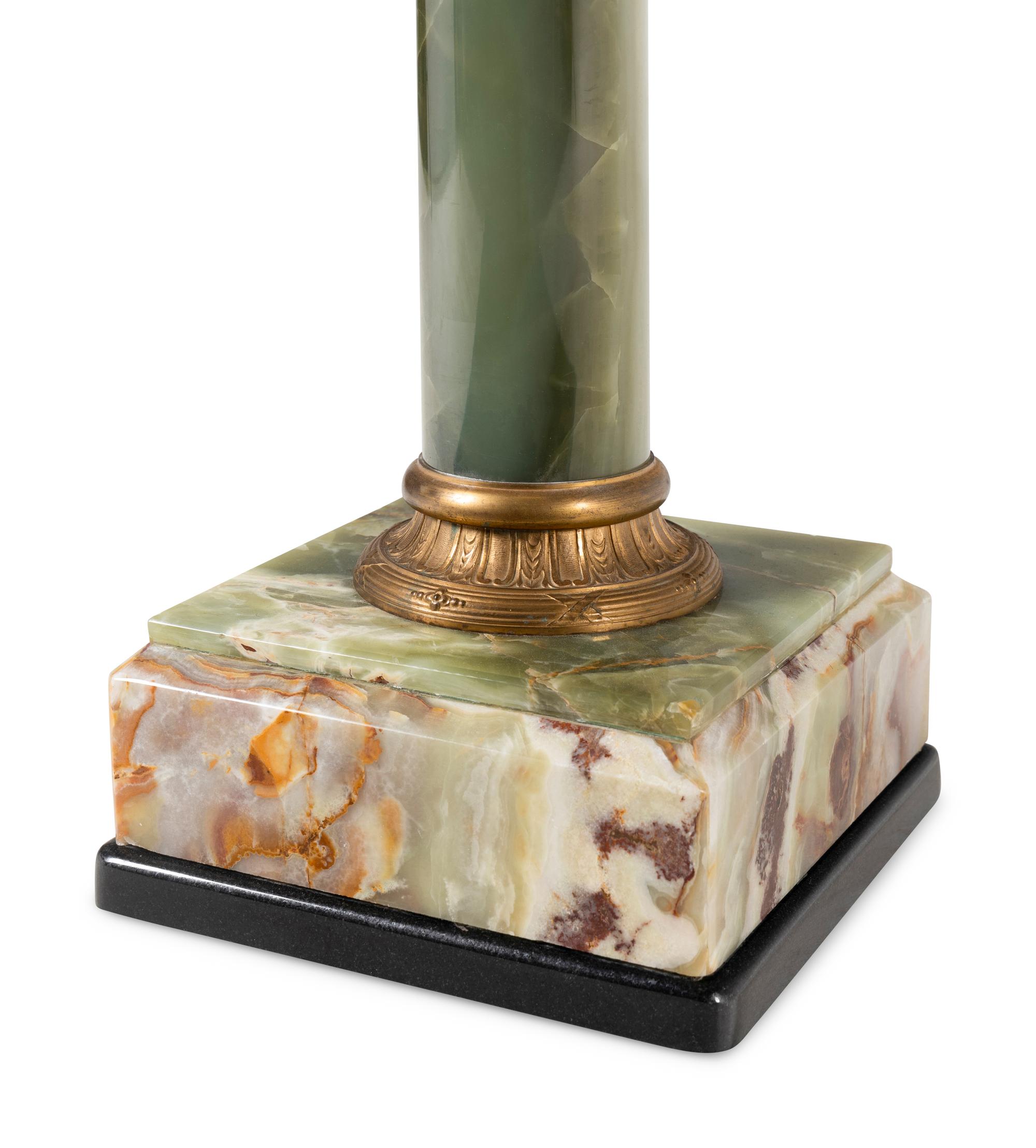 A Continental Gilt Bronze Mounted Onyx Pedestal