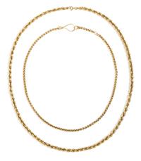 A Collection of 18 Karat Yellow Gold Chains, 27.20 dwts.