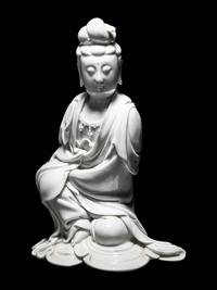 A Blanc-de-Chine Porcelain Figure of Guanyin