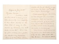 [AMERICAN RED CROSS]. BARTON, Clara (1821-1912). Autograph letter signed ("Clara Barton"). Oxford, MS, 15 January 1906. [ With :] WWI Red Cross poster, flag, and nurse's cap.