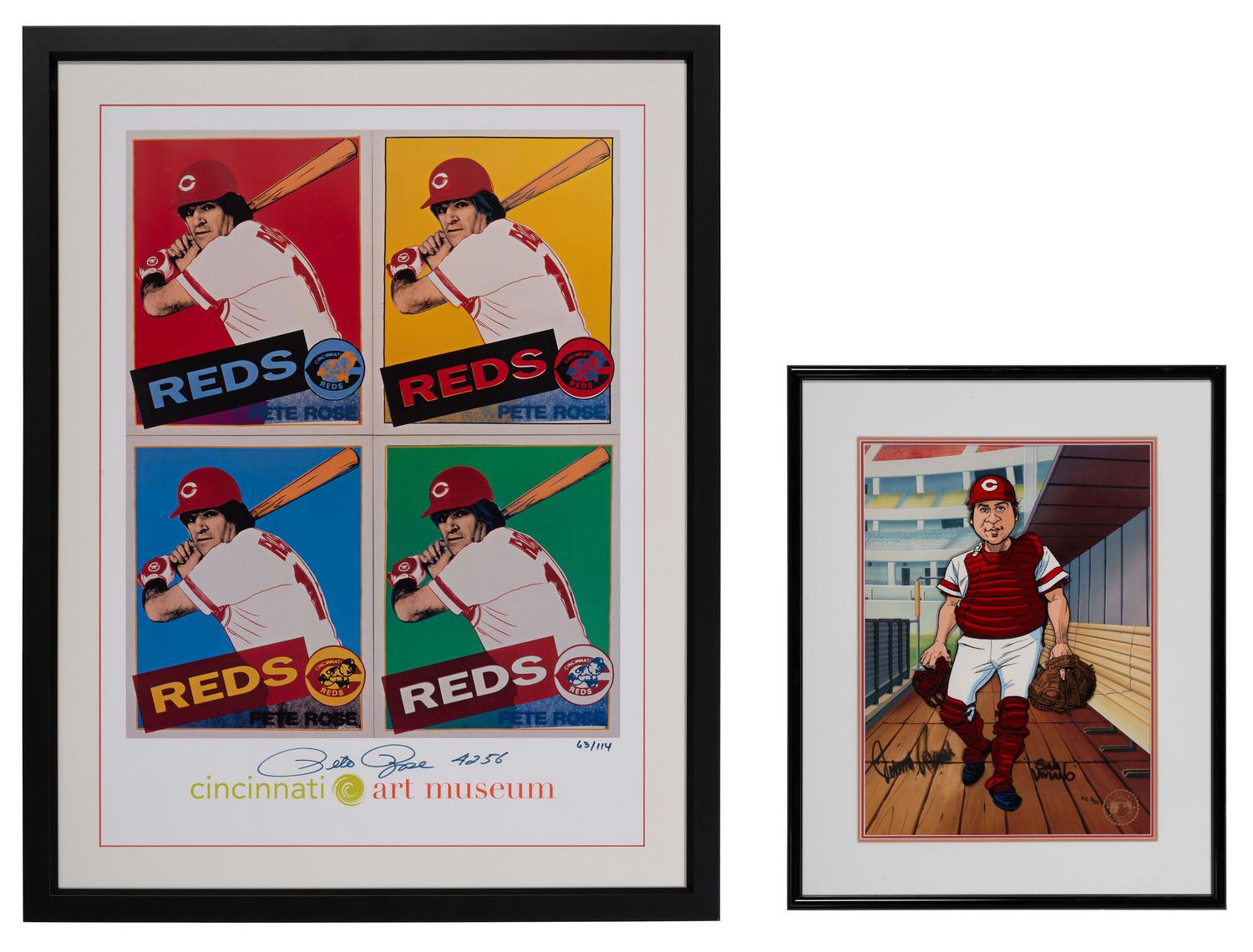 A Group of Cincinnati Reds Artwork including Pete Rose and Johnny Bench