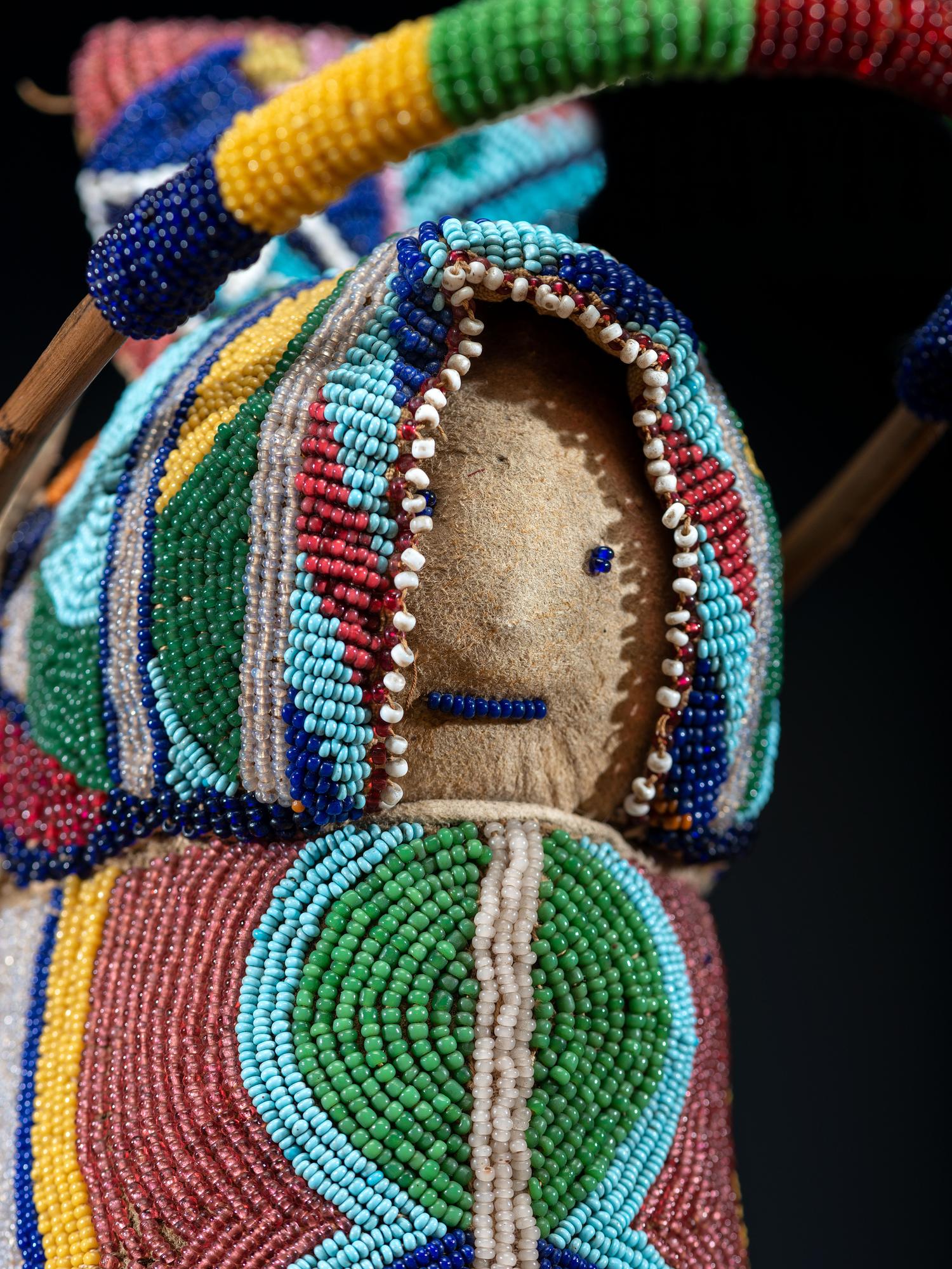 Umatilla Beaded Hide Doll Cradle