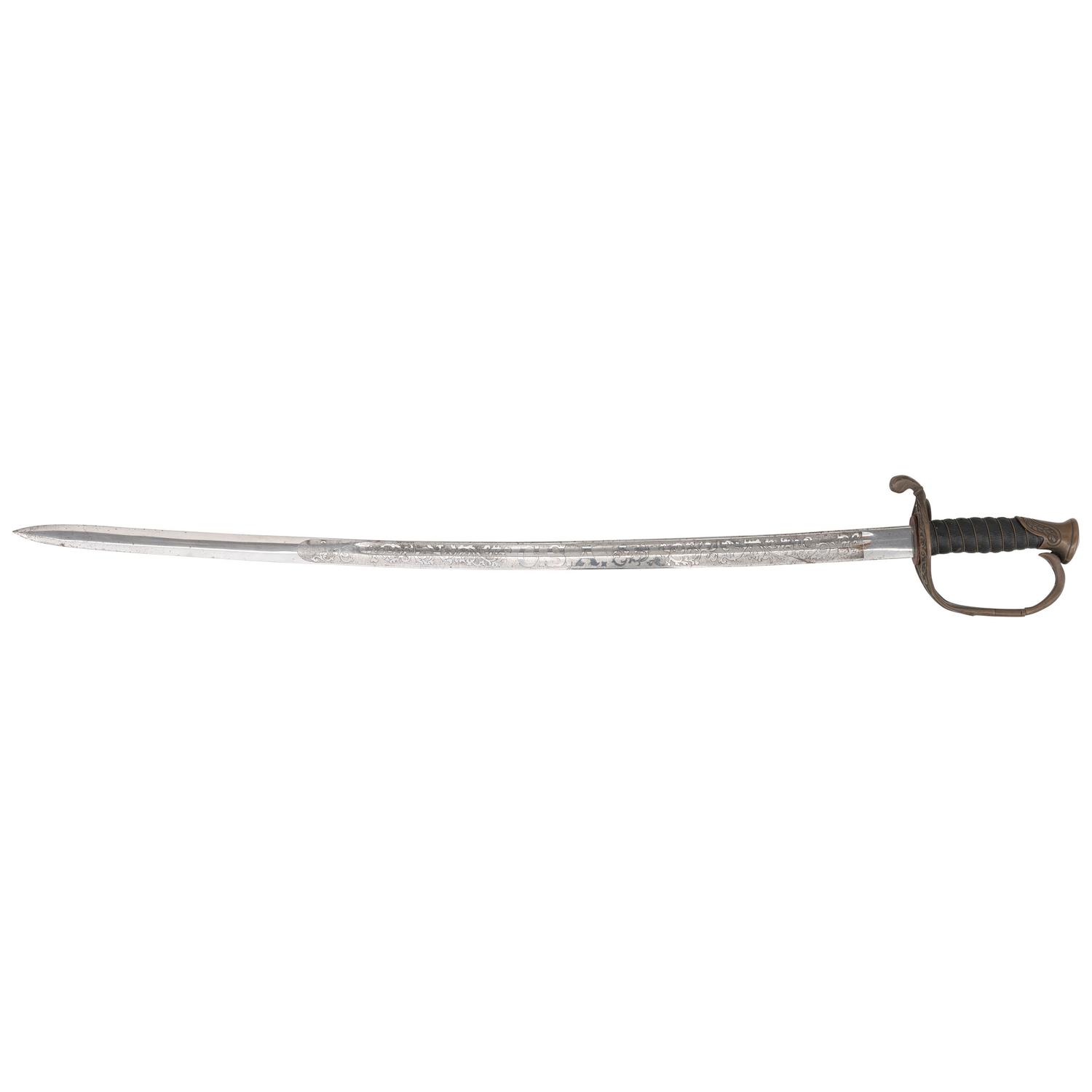 Replica CS Officer's Sword With Etched Blade and Broken Guard