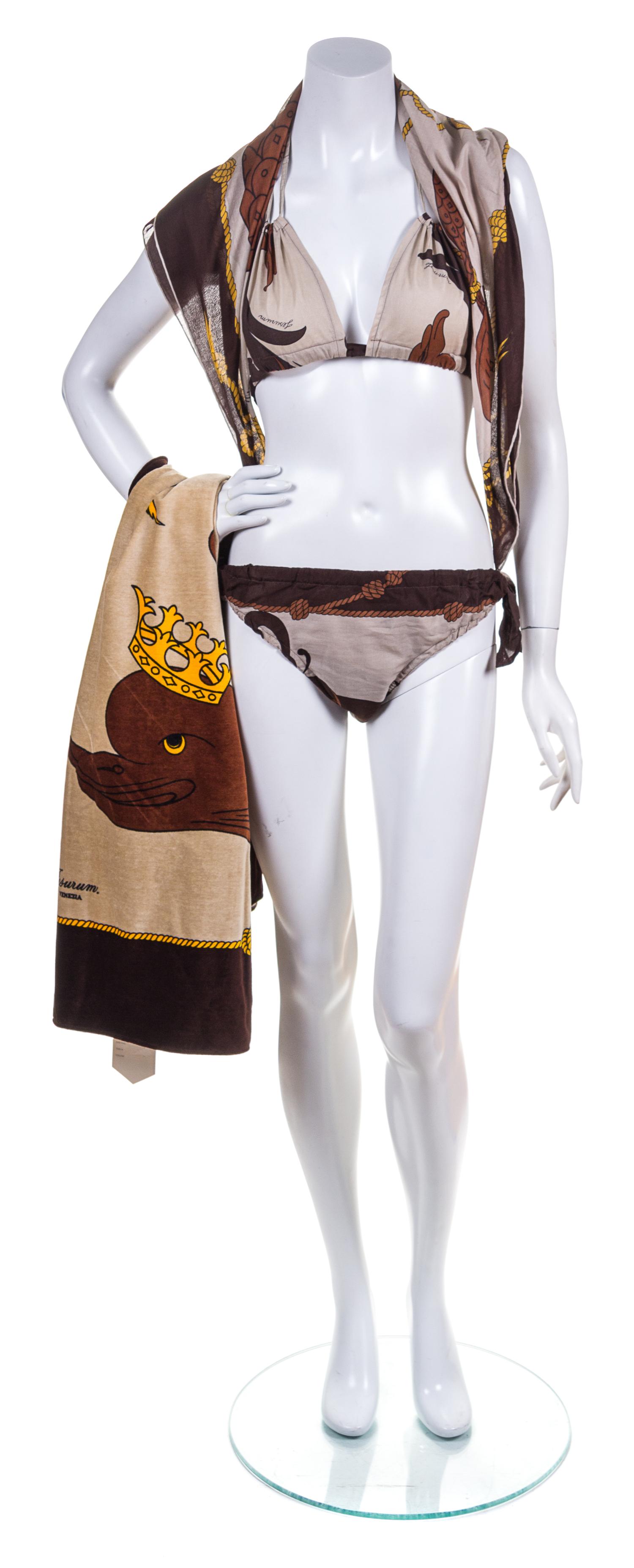 A Jesurum Multicolor Cotton Bathing Suit Ensemble,