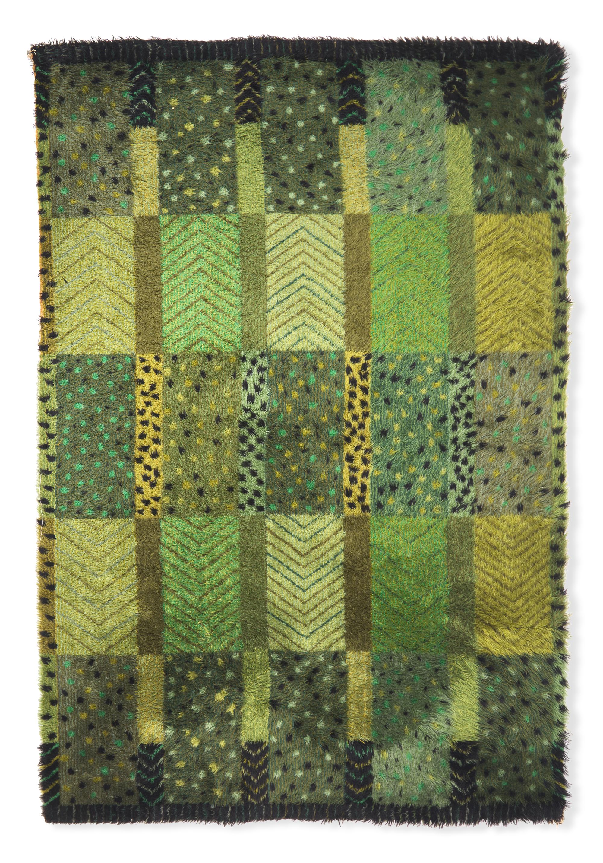 Östergyllen, "Alvastra Green" Rya rug AB Wahlbecks Fabriker, Sweeden