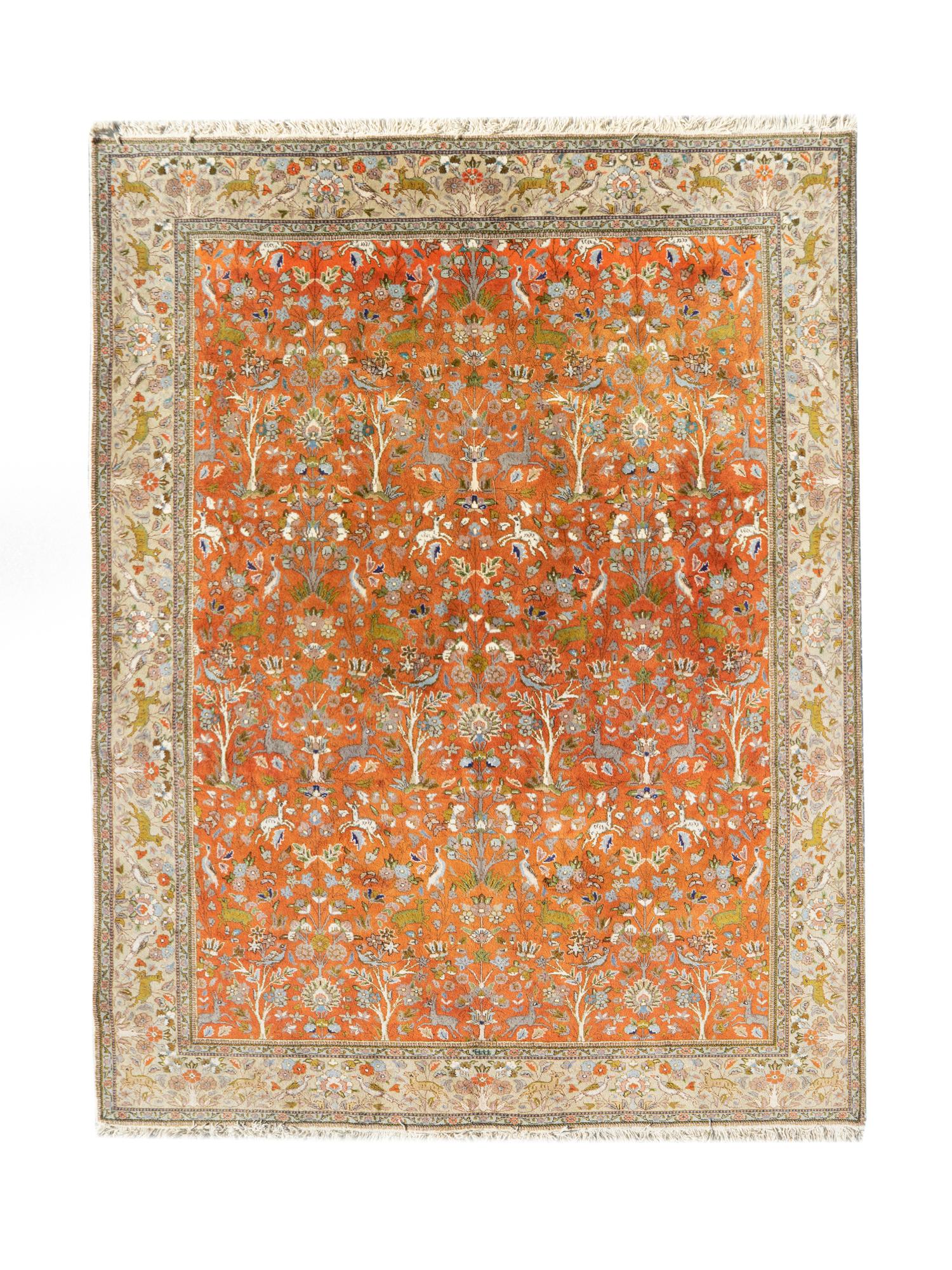A Tabriz Animal Wool Carpet — 20TH CENTURY