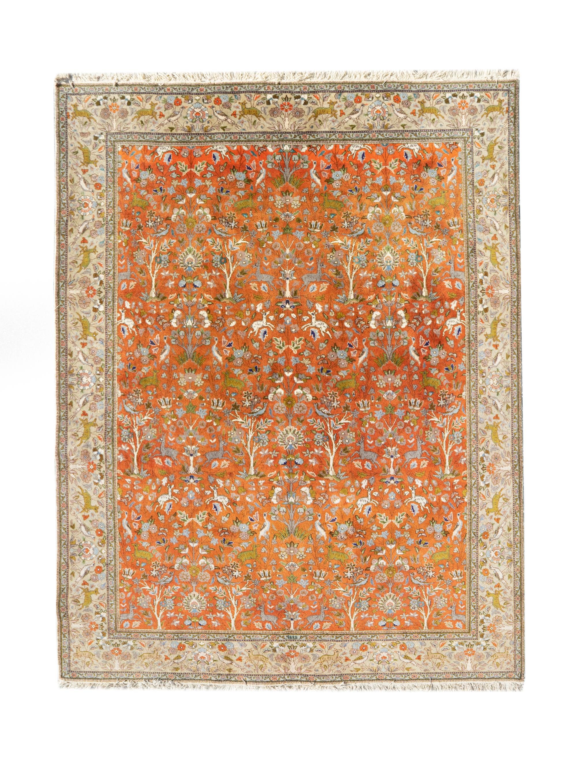 A Tabriz Animal Wool Carpet — 20TH CENTURY