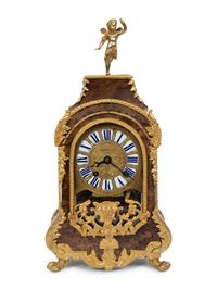 A Louis XV Gilt Bronze Mounted Walnut Bracket Clock