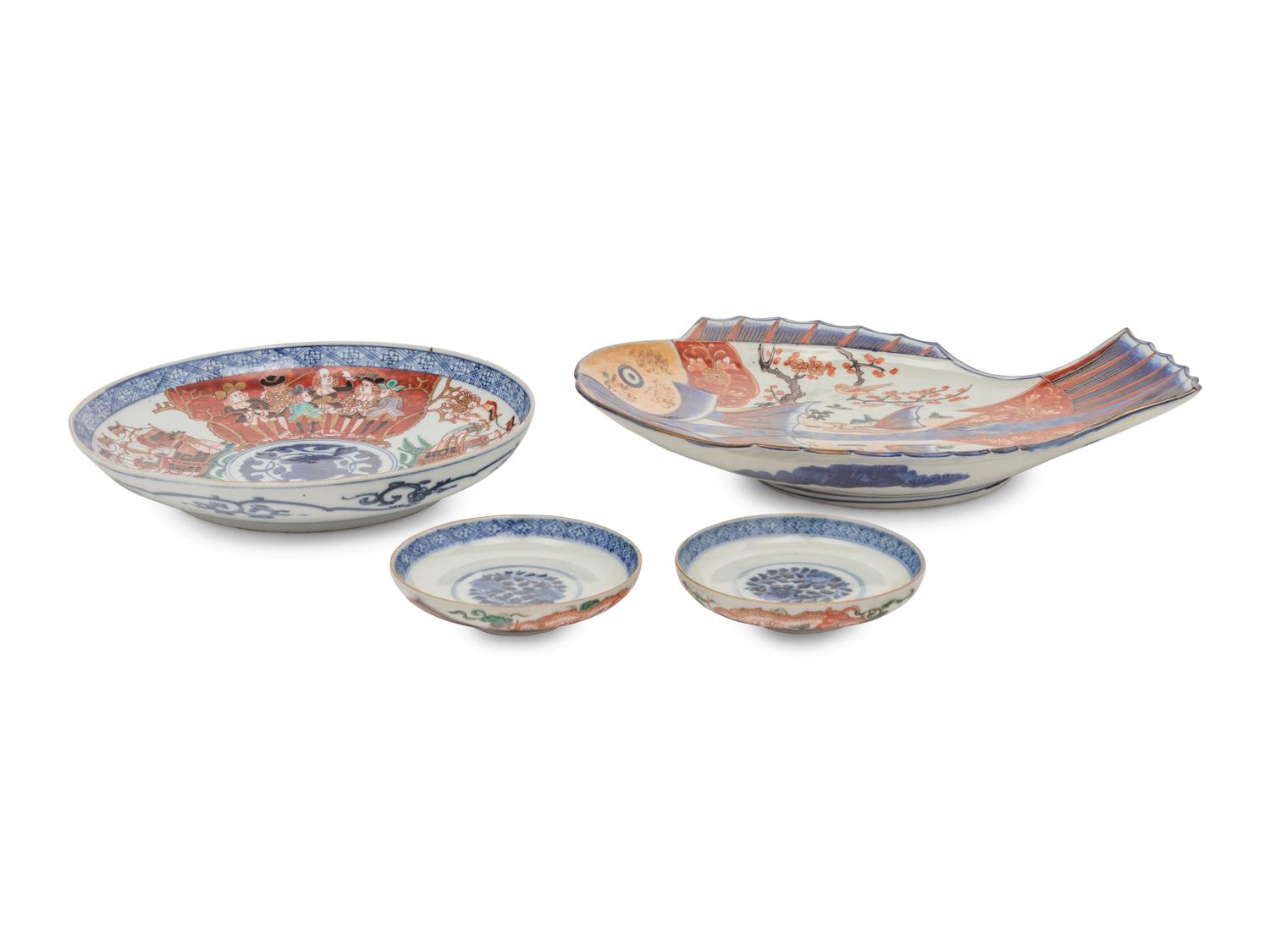 Four Japanese Imari Porcelain Articles