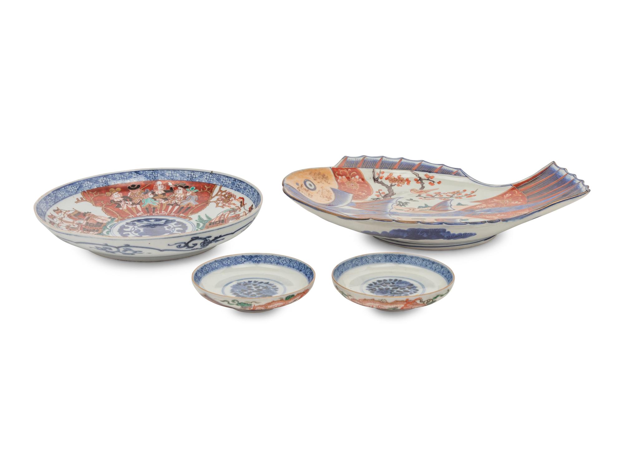 Four Japanese Imari Porcelain Articles
