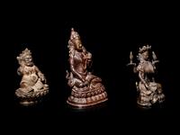 Three Sino-Tibetan Gilt Bronze Figures of Bodhisattva