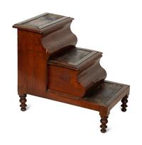 A Set of English Mahogany Library Steps