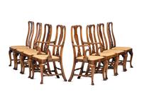 A Set of Queen Anne Style Walnut Chairs