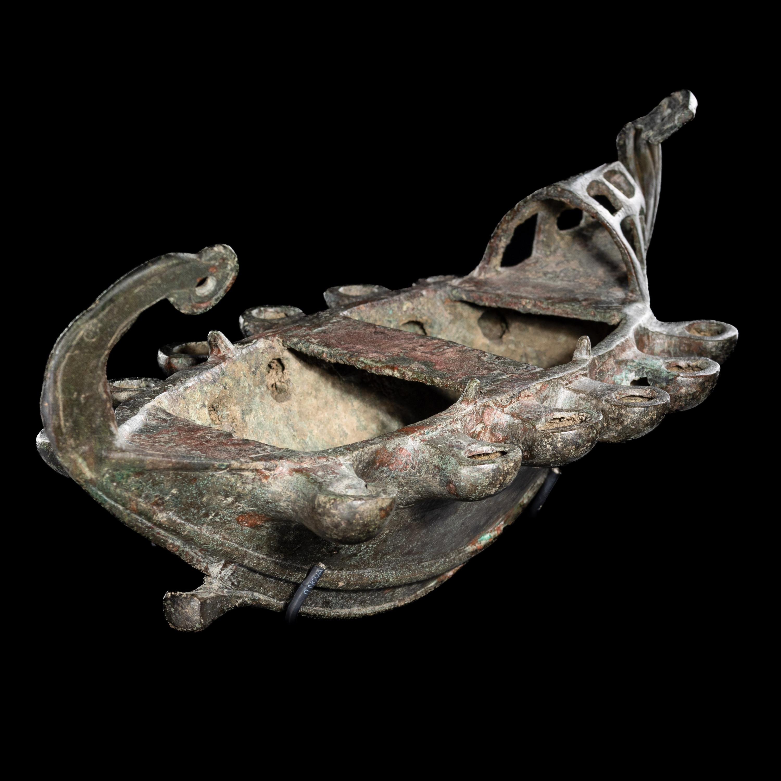 A Late Roman Bronze Lamp in the Form of a Ship
