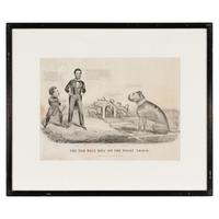 [LINCOLN, Abraham (1809-1865)]. CURRIER & IVES The Old Bull Dog on the Right Track . New York, 1864. (G.4349)