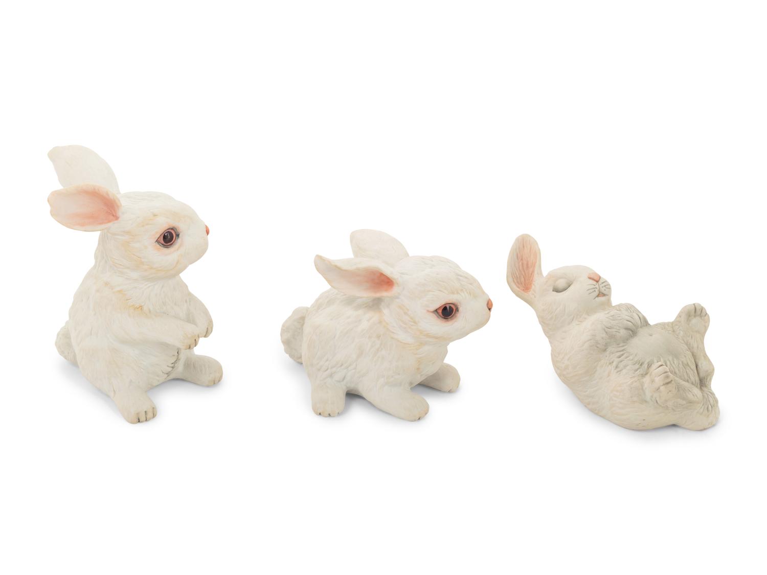 Three Boehm Rabbits