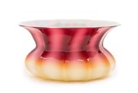 New England Glass Company, 19TH CENTURY, (1818-1878), a ruffled plated amberina glass bowl