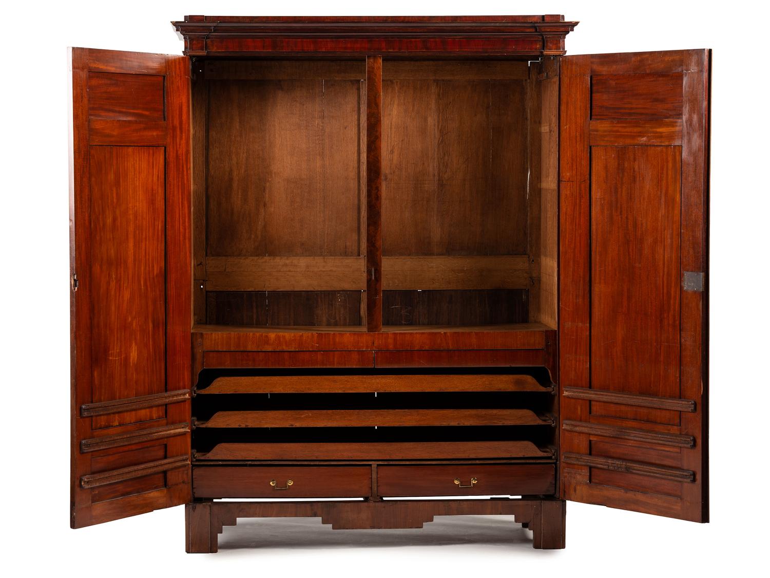 A Russian Brass Mounted Mahogany Armoire