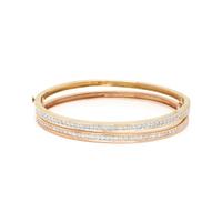PAIR OF GOLD AND DIAMOND BANGLES