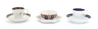 A Collection of Early Worcester Porcelain Articles Diameter of largest 6 inches.