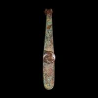 Two Chinese Silver Inlaid Bronze 'Tiger' Belt Hooks, Warring States Period-Qin Dynasty 戰國-秦 虎首錯金銀帶 鉤 兩件